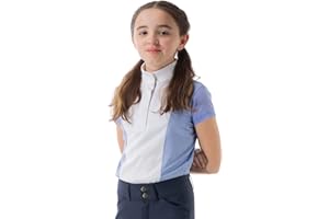 Equinavia Charlotte Kids Equestrian Show Shirt - Short Sleeved Performance Shirt with Cooling Mesh Panels