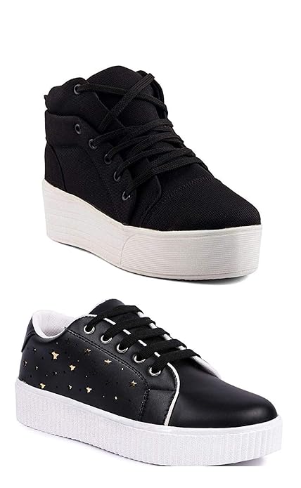 black high heel sneakers