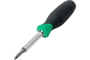 Amazon Basics 6-in-1 Multi-Bit Screwdriver/Nut Driver, Multicolor(Silver, Northern Glow Green, Grey)