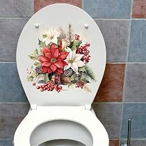 Retro Creativity Flower Toilet Cover Sticker Decals,Pretty Gold