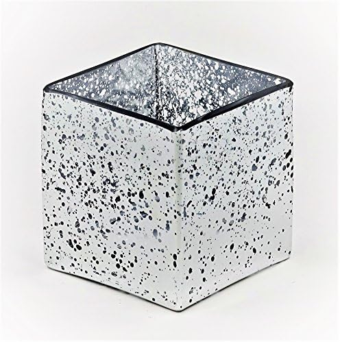 4" Mercury Glass Square Vases (Set of 12) (Silver)
