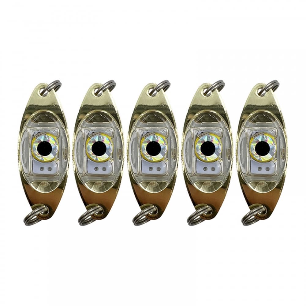 Fishing Lure Light,5pcs LED Deep Drop Fishings Lights Fisheye Design Underwater Fishing Lamps for Boat Sea Ice Fishings