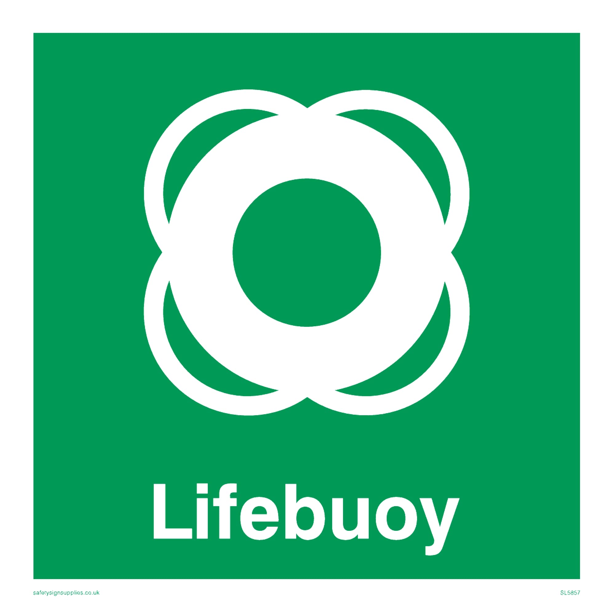 Pack of five - Lifebuoy with symbol Sign - 100x100mm - S10