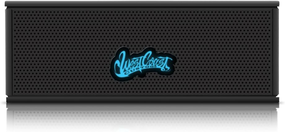 West Coast Customs Portable Wireless Bluetooth Speaker. Built in speakerphone and music-5hrs, talk time-10hrs, and stand by-12hrs Battery. (Black)