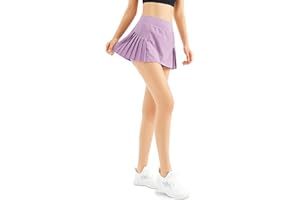 Kiench Teen Girls' Mini Active Skirts with Shorts Pockets Tennis Golf Workout Skorts