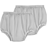 AQX Adult Leakproof Underwear for Incontinence, Washable Low Noise Reusable Adult Diaper Cover, Grey Plastic Pants Cover Unisex 2Pcs