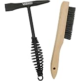 VASTOOLS Welding Chipping Hammer with Coil Spring Handle,10.5",Cone and Vertical Chisel/ 10" Wire Brush, Black