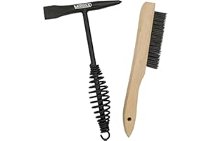 VASTOOLS Welding Chipping Hammer with Coil Spring Handle10.5 Cone and Vertical Chisel/10 Wire Brush(Free)