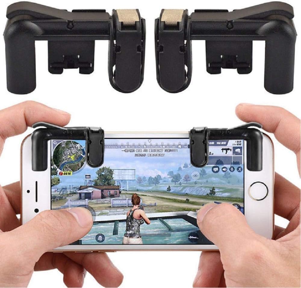 Mobile Game Controller for PUBG/Fornite/Knives Out/Rules of Survival Gamepad Trigger Aim Button L1R1 L2 R2 Shooter Joystick for iPhone Android iPad Mini 5 Phone Game Pad Accesorios