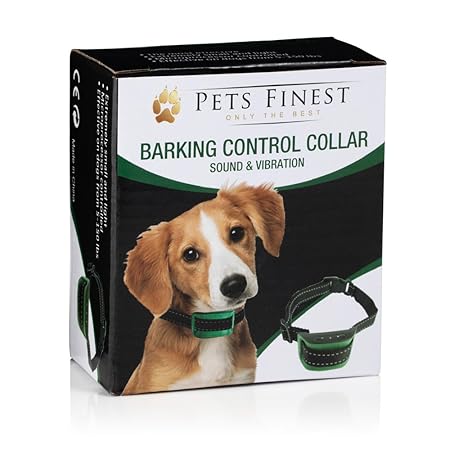 Anti-Bell Hundehalsband von Pets Finest, Erziehungshalsband mit Ton- & Vibrationsfunktion