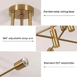 Comely Sputnik Chandelier 6-Light E27 Gold Modern Semi-Flush Mount view 5