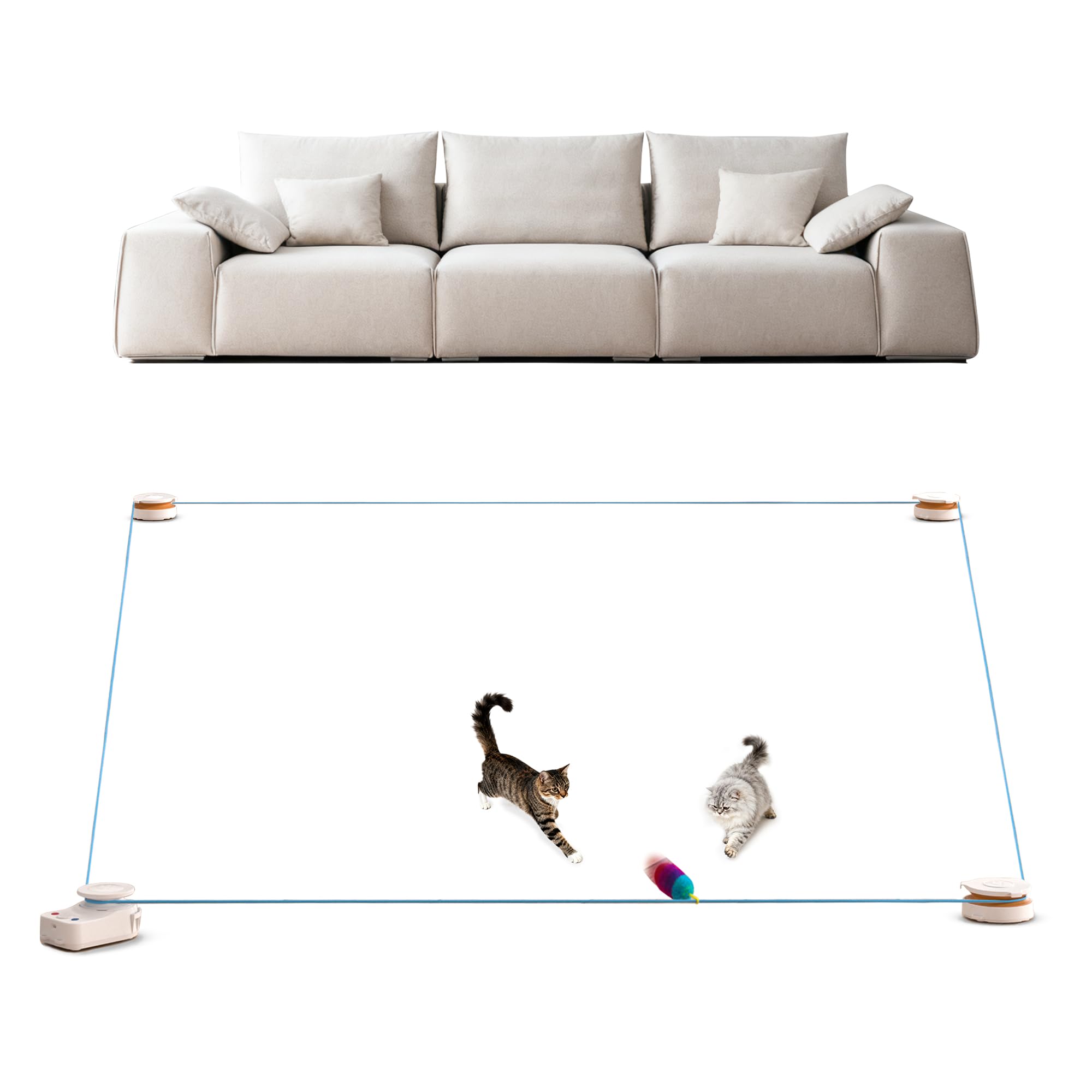 Photo 1 of Interactive Cat Toy for Indoor Cats – Automatic Moving & Enrichment Toy for Indoor Cats/Kitten, Auto/Manual Control Cat Treadmill for Exercise & Mental Stimulation, Stimulating Chase Toys (H1K3)