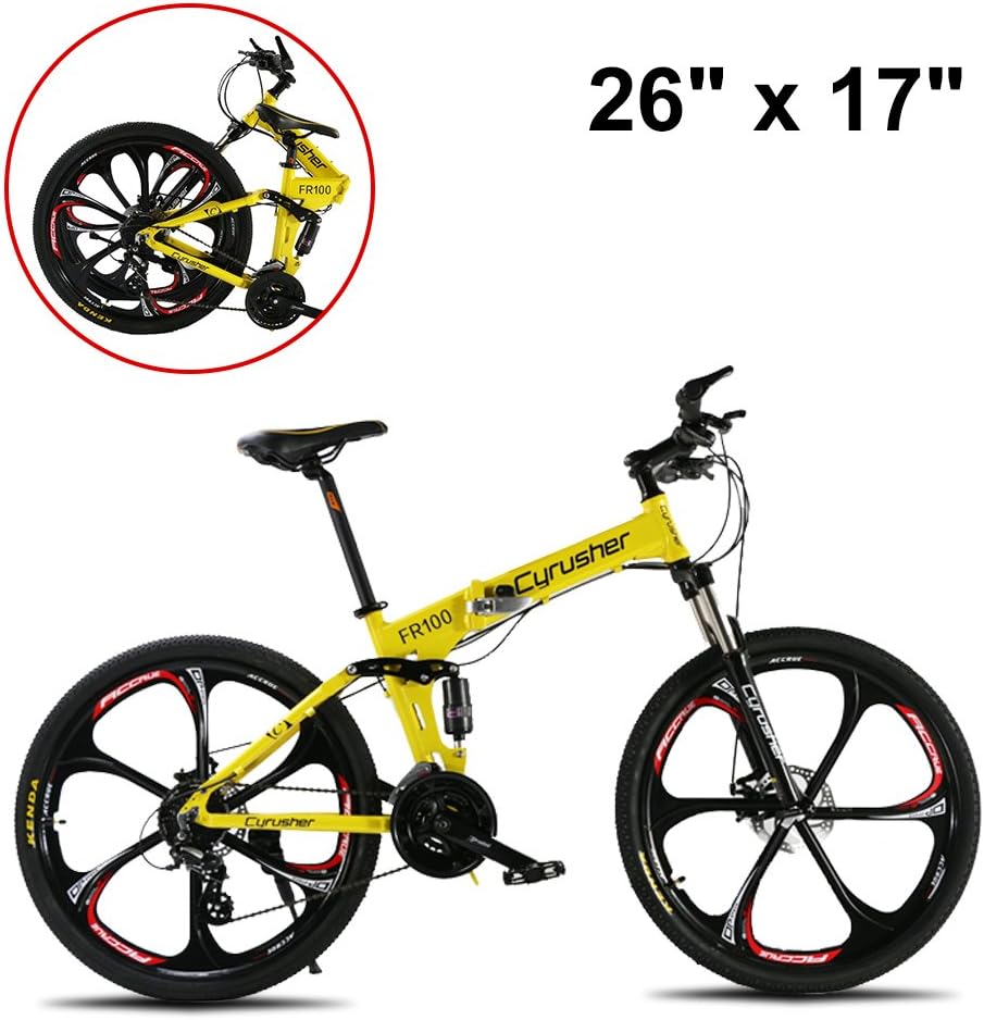 Extrbici Mountain Bike Folding Bicycle 24 Speeds Full Suspension FR100 Foldable Bike Mechanical Disc Brakes