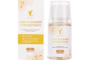 ACTROL Eyelash Cleanser Concentrate 50ml Professional Lash Extensions Shampoo Natural Foaming Cleanser Non-lrritating Wash for Extensions Salon Home Care-Makes 10 Bottles 60ml (Peach)