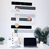 Vuzvuv 8Pk Cork Board Strips Black White Grey Pushpins Clips Self-Adhesive Felt view 4