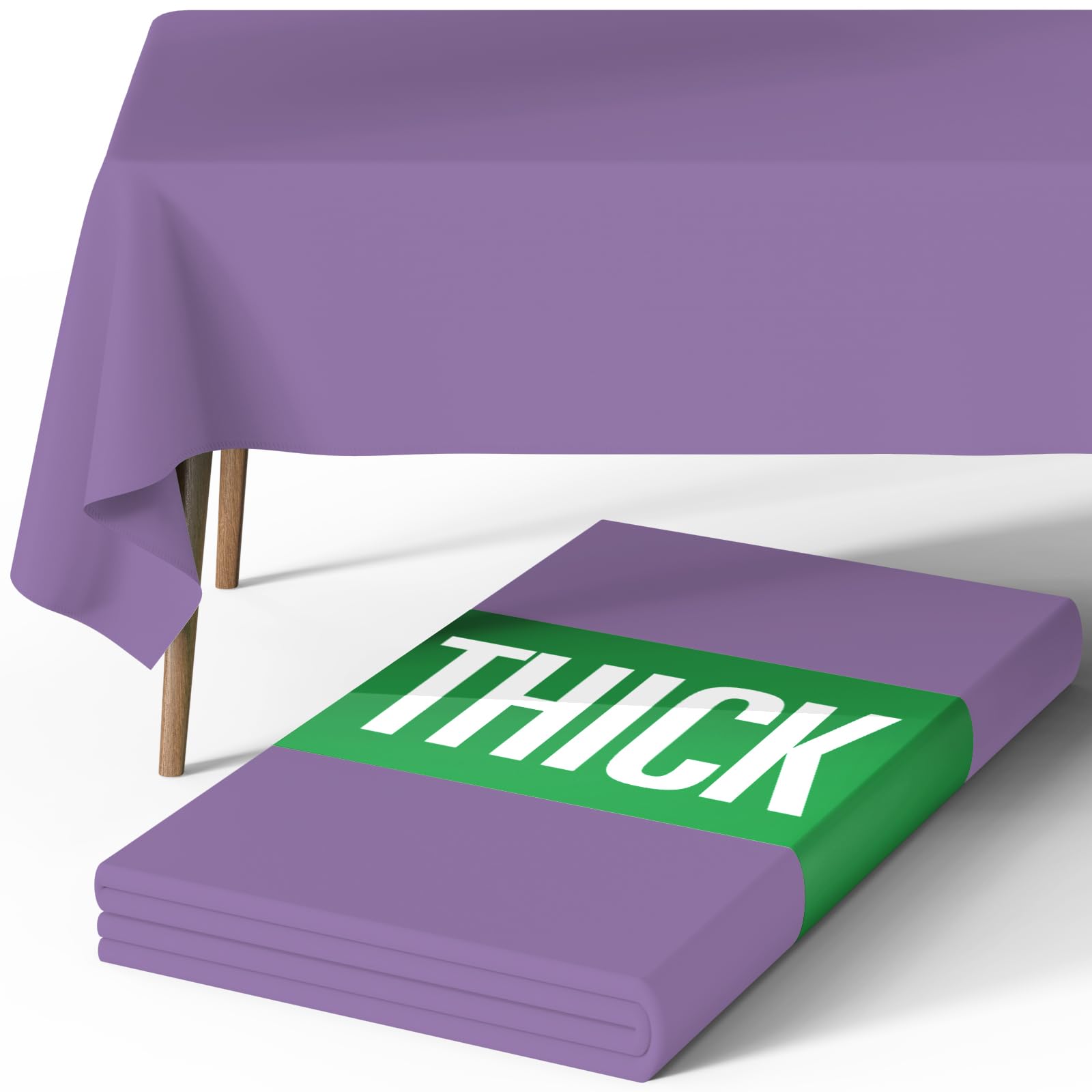 Photo 1 of Pureegg Rectangle Table Cloth 60" x 84" – Durable Polyester Tablecloth Offers Reusable & Washable Protection, Ideal for Outdoor Party, Picnic, Wedding, Banquet and Birthday, Lavender