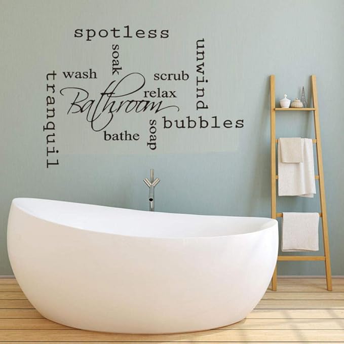 Pegatinas De Pared De Baño Calcomanías Artísticas De Vinilo Adhesivo