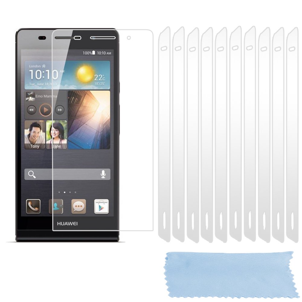 cadorabo - 10 x Screen Protector Crystal Clear HQ for > Huawei ASCEND P6 < high clear - Transparent