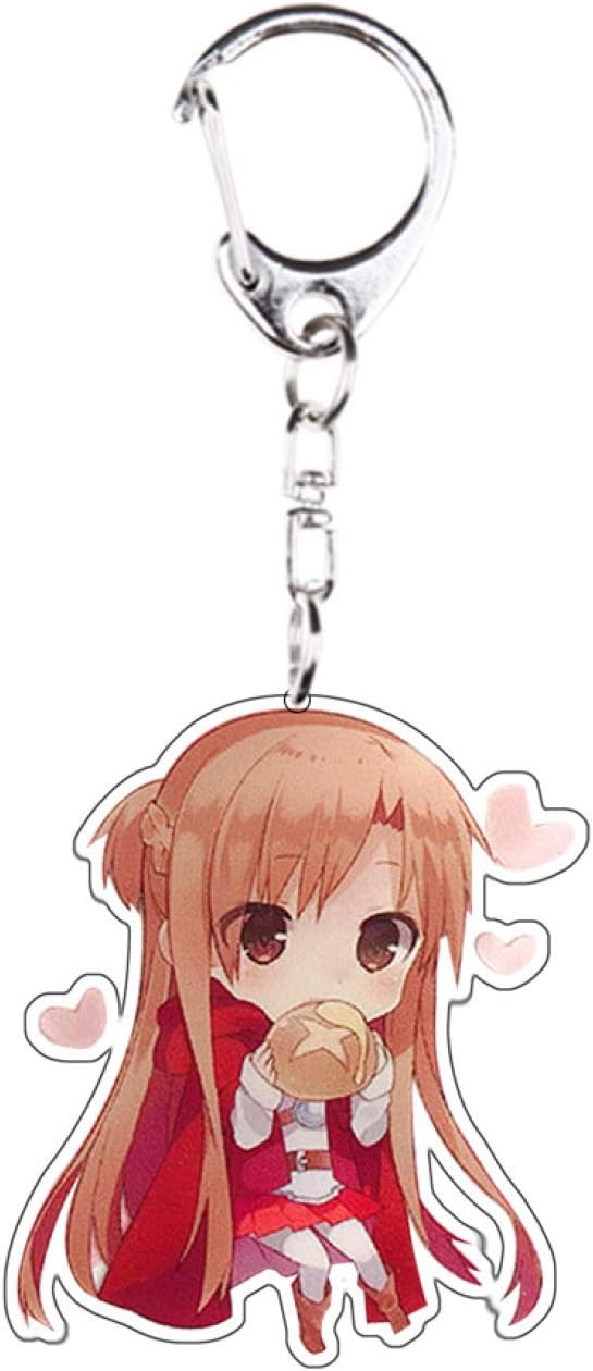 dfhdrtj Nice Anime Sword Art Online Acrylic Keychain Double-sided Transparent Pendant(None H12)