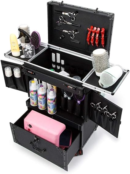 Clipper Trimmer Barber Tool Box Rolling Makeup Hair Salon Stylist