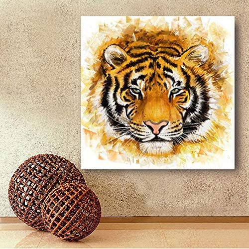 PLjVU Animal Salvaje Cabeza de Tigre HD Impreso Pintura al óleo sobre
