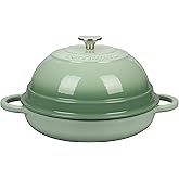 VORRINGARD Cast Iron Enameled Dutch Oven Pot with Lid for Bread Baking, Bread Oven, 6 Quart, Green