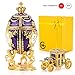 Unique, Decorative Purple Faberge Egg: Extra Large 6.6 inches, Hand Painted Jewelry Box for the Ultimate Home Décor, Comes with Gift Faberge Carriage, Store Your Rings, Earrings and Jewelry in Style