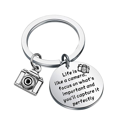 FUSTMW Photographer Gift Camera Charm Keychain Wedding