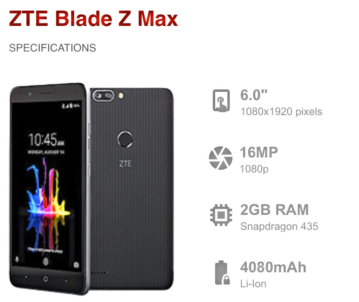 ZTE BLADE Z MAX Z982 4G LTE Metropcs