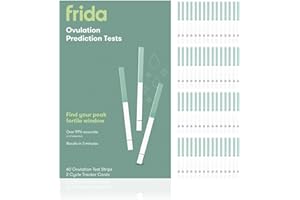 Frida Fertility Ovulation Test Kit | Easy at Home Ovulation Strips with Test Tracker and Prediction Log, Over 99% Accurate, Find Your 48 Hour Baby Making Window | 60 Ovulation Test Strips + Tracker