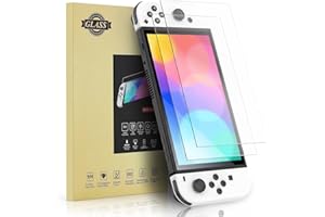 Suppeak [2 Pack Screen Protector Compatible with Nintendo Switch OLED Model 2021&2023, Transparent HD Clear [Updated Version] Tempered Glass for Switch OLED 7''
