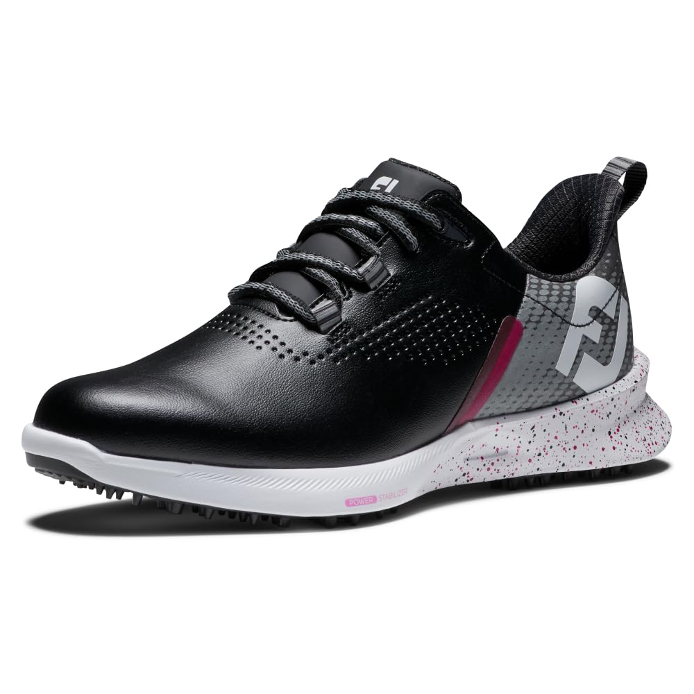 FootJoy Women's FJ Fuel Previous Season Style Golf Shoe, Black/Grey/Hot Pink, 5.5 Image