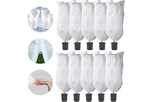 LARNORJE Plant Covers Freeze Protection – 35" × 50" Reusable Plant Protector Bag with Drawstring and Zipper for Plants Trees Shrub, Frost Jacket Warm Blanket for Freeze Frost Protection Season Extension
