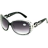 V.W.E. Oversized Rhinestones Women Bifocal Reading Sunglasses Reader Glasses Vintage Outdoor