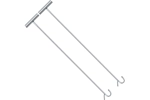 AUTOSwpozo 5th Wheel Pin Puller, 2 Pack 32" Solid Steel Chrome Plated 5th Wheel Puller Hook, Heavy Duty 5th Wheel Puller w/Hook