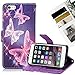 iPhone 6 Plus Case, Cellularvilla iPhone 6S Plus Slim fit Wallet Protective case with Kick Stand Pu Leather flip Cover Drop Protection 3 Card Slots for Apple iPhone 6 6S Plus 5.5 inch Ultra Butterfly