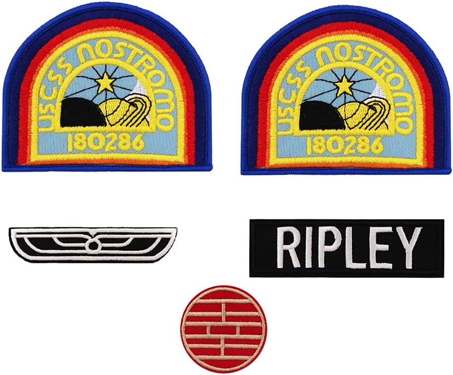 Mixed Media - USCSS Nostromo Crew Ripley Halloween Costume Embroidered Iron On Patches Set