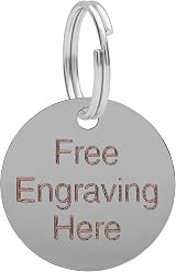 JK Personalised Round/Bone Engraved Dog ID Tag 20mm Silver Nickel view 2