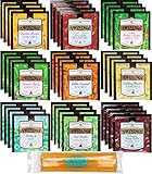 Twinings Large Leaf Hot Tea Sampler Gift Pack 36 Ct - 9 Flavor Variety Includes Green, Black, Herbal, Earl Grey, English Breakfast, Camomile and More with By The Cup Honey Sticks