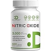Nitric Oxide Supplement 3,000mg, 300 Capsules | 12-in-1 Complex for Men & Women – Arginine, Citrulline, Korean Red Ginseng, Tongkat Ali, Maca Root, & Marshmallow Blend*