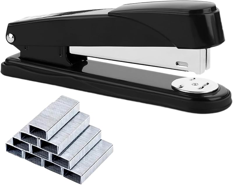 ASNOMY Heavy Duty Stapler 50 Sheet + 1000 Staples 24/6mm Black
