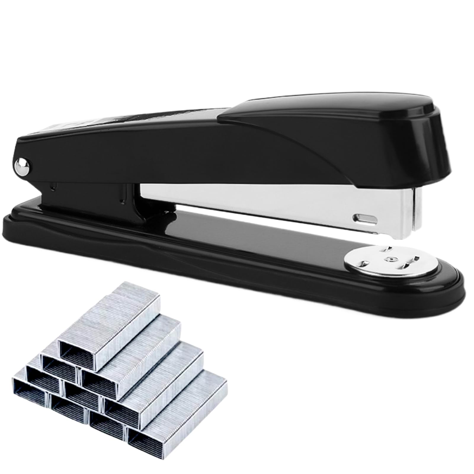 ASNOMY Heavy Duty Stapler with Box of 1000 24/6mm Staples (50 Sheet Capacity), Office Stapler and Staples Set for Paper (Black)