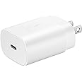 SAMSUNG 25W Wall Charger USB C Adapter, Super Fast Charging Block for Galaxy Phones and Devices, Cable Not Included, 2021, US Version, White