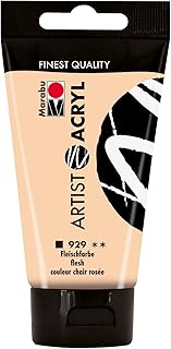 Marabu 12200002929 - Artist Acryl fleischfarbe 75 ml, feine Acrylfarbe in Künstlerqualität, auf Wasserbasis, pastose Konsistenz, hoch pigmentiert, sehr gute Brillanz und Deckkraft