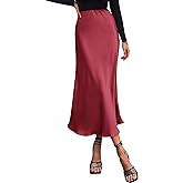 BTFBM 2026 Womens Spring Summer Long Satin Skirt Silk Elegant High Waist Cocktail Party Wedding Flowy A-Line Midi Skirts