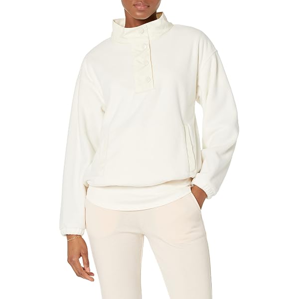 microfleece funnel neck pullover hoodie for women