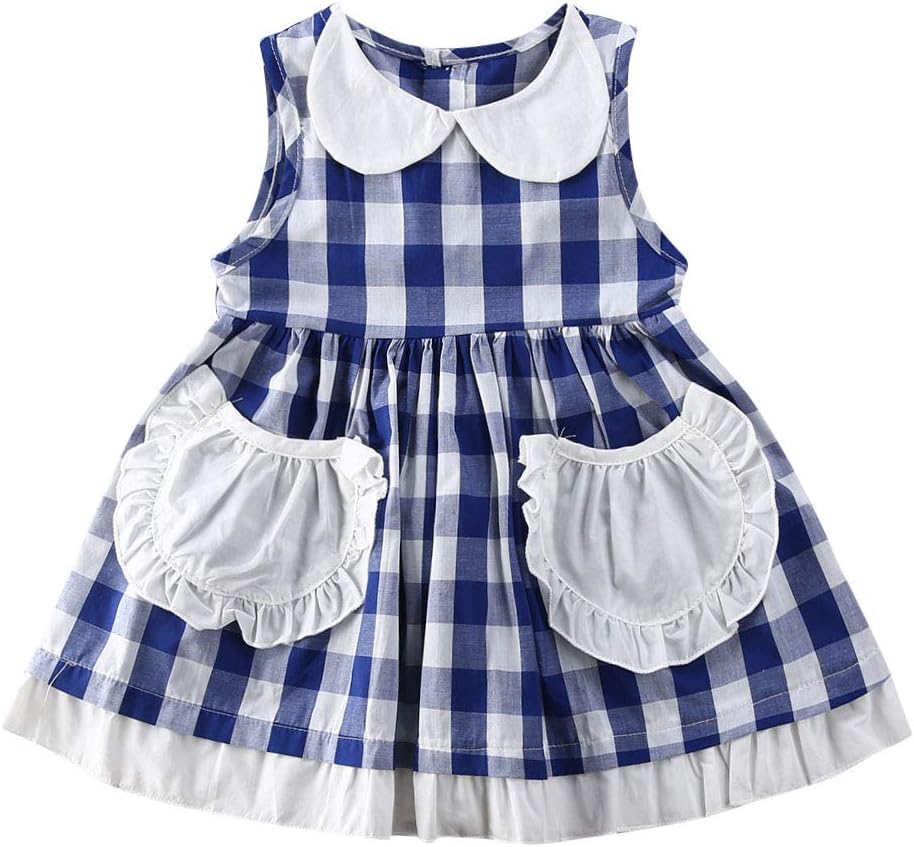 Toddler Kids Baby Girl Cute Outfits Floral Party Dresses Sundress Headband Summer Clothes Set (6 Months- 4 Years)