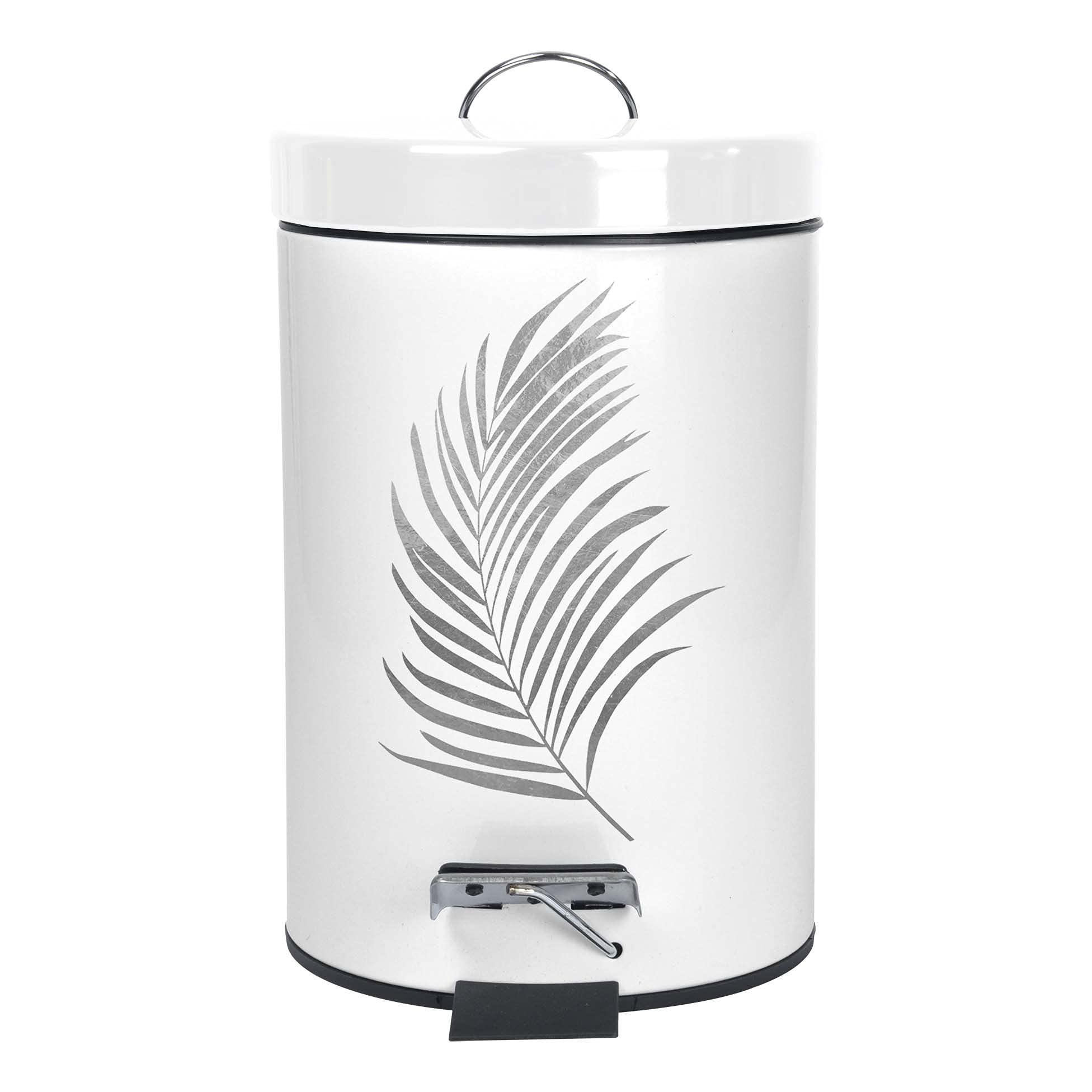Douceur d'Intérieur, Pedal Bin (3 L) Orbella White/Silver, Metal