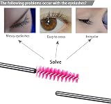 SWKJ 60 PCS Disposable Eyelash Brushes Spoolies Rose Red Cosmetic Wands view 3