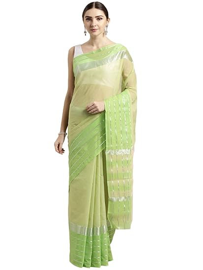 Womens Venkatagiri Cotton Saree (CCOPSC13669; Green)
